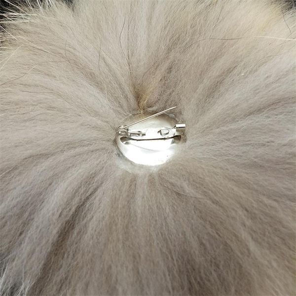 

10 pcs/lot really natural animal raccoon hair ball 12-15cm large pompom with buckle brooch pin knitted hats caps factory price bbyuzy, Black;white