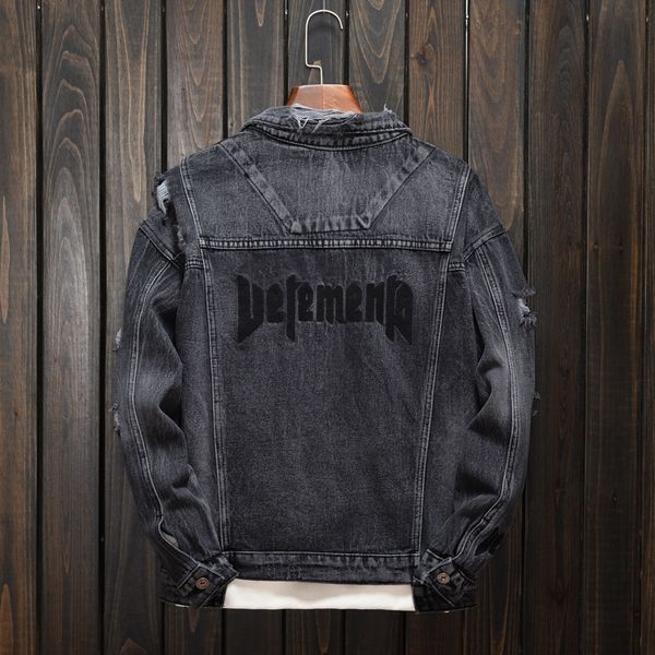 

2021 the new high-quality fashions jean cotton outwear male cowboy hiphop men's jacket in the new tnxn, Black;brown
