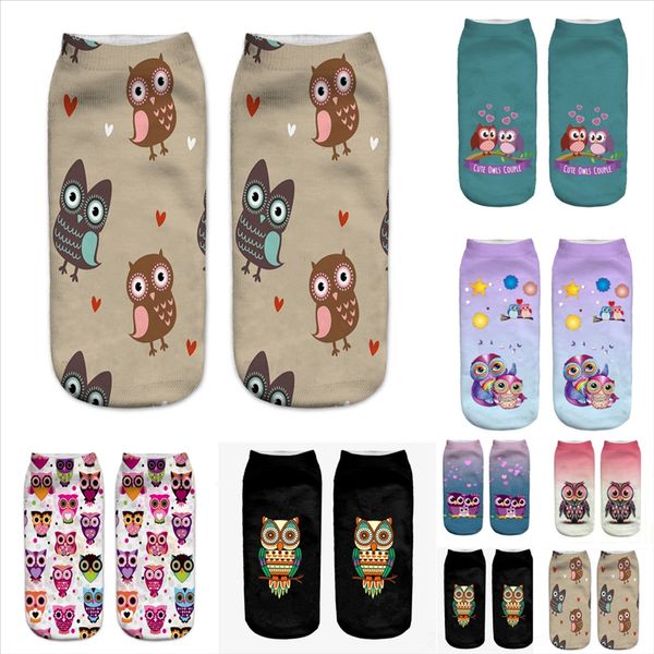 

ukl4a shallow thin summer sock owl casual boat socks solid animal print color socks men's mouth breathable soft men's gifts shoes, Black
