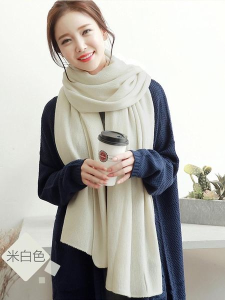 

scarves women solid cashmere scarf winter long size 2021 fashion scarfkeep warm for soft feeling, Blue;gray