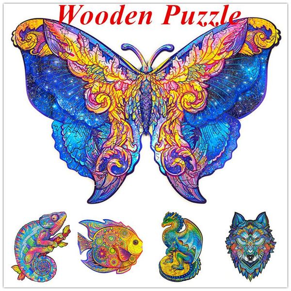 

wooden puzzle jigsaw unique shape jigsaw pieces charming owl wooden jigsaw puzzle gift for adults and kids cpa2646, Blue