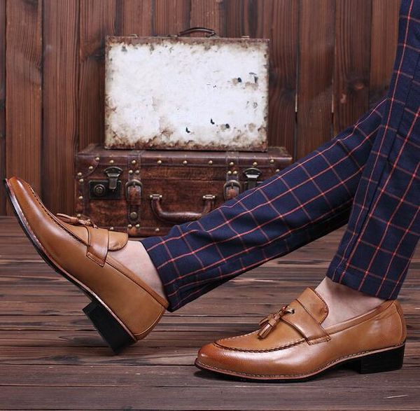

black wine red hidden heel shoes for men slip on tassel loafers causal dress office driving mens shoes sapato masculino
