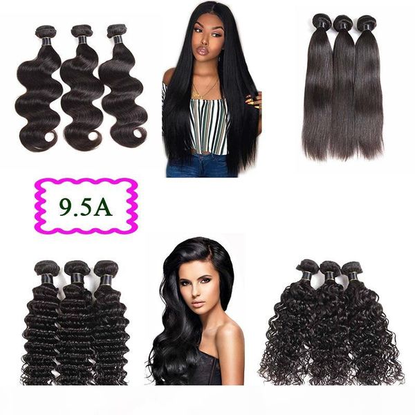 

brazilian straight body deep wave 3 bundles human hair extensions loose deep hair bundles brazilian virgin deep weave hair double wefts, Black