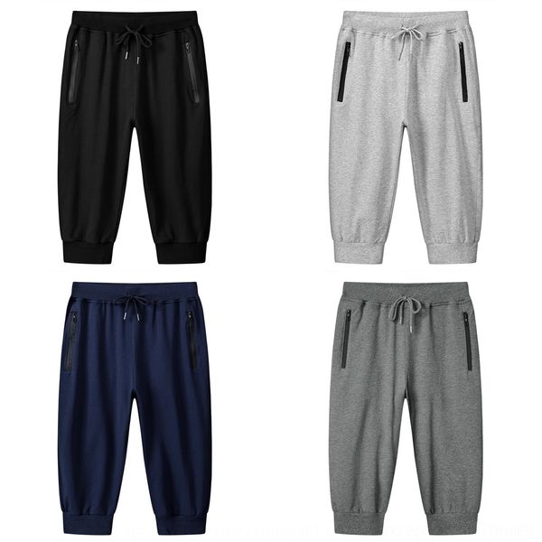 

xm0l8 summer shorts sports new men's pants men's knitted large cotton sports pants loose capris elastic solid color shorts gmhrm, Blue