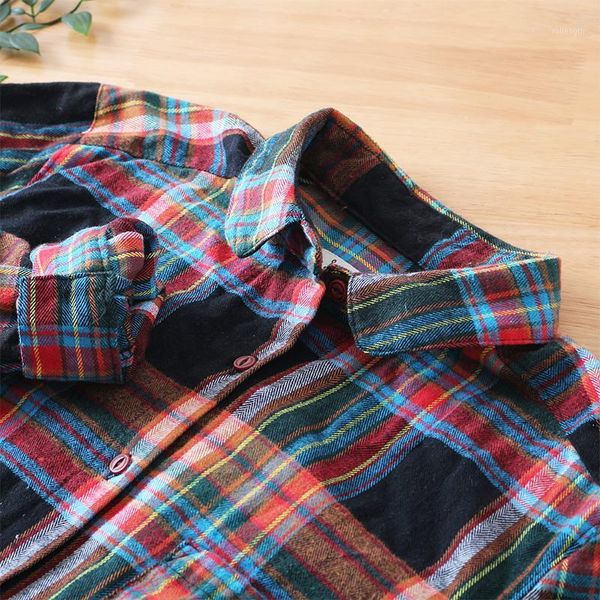

retro plaid shirt early spring cotton blouse shirt mori girl1, White