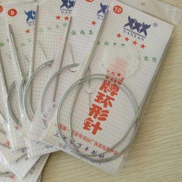 

11pcs/set, 43cm/60cm/80cm/120cm 4kinds available circular stainless steel knitting needles set weaving needles,knitting tools1, Black