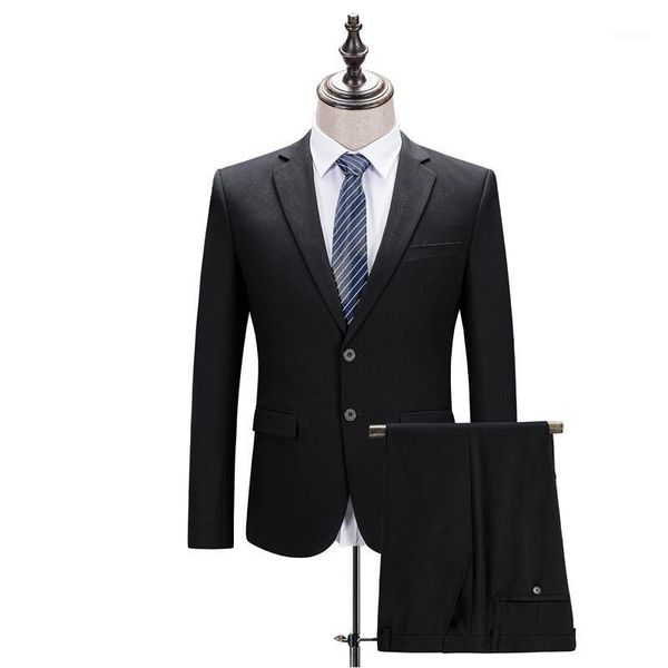

jackets+pants) black solid color working suit business suits formal wear men's suits blazer classic suit gent life1, White;black