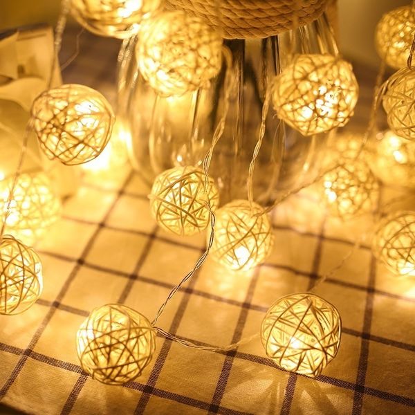 

2021 christmas 3cm decorations 1.5m10 lamp tree diameter rattan ball for home new year's decor 2022 navidad. new