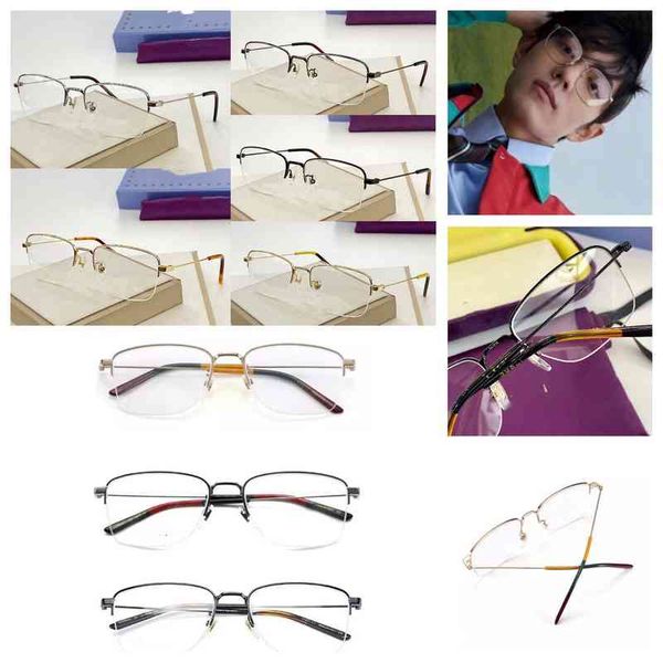 

75% off high version flat lens frame half simple personality myopia glasses anti blue light plain, White;black