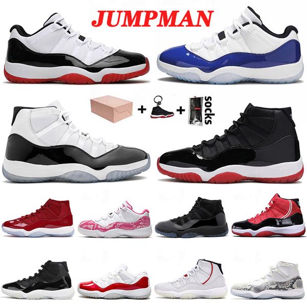 

basketball jumpman shoes with box 2021 new arrival 11 bred 11s concord blue high win like varsity red 25th anniversary trainers sneakers, White;red