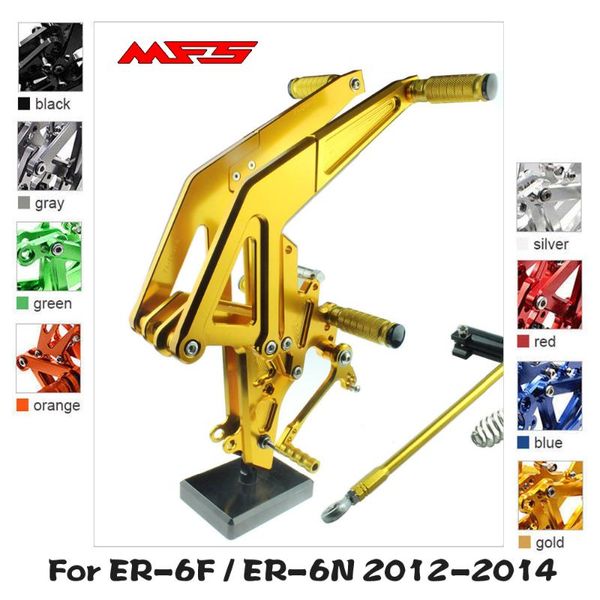 

mfs motorcycle rearset cnc adjustable foot pegs accessories for ninja er6f er6n 2012 2013 2014 footrests 650r footpegs