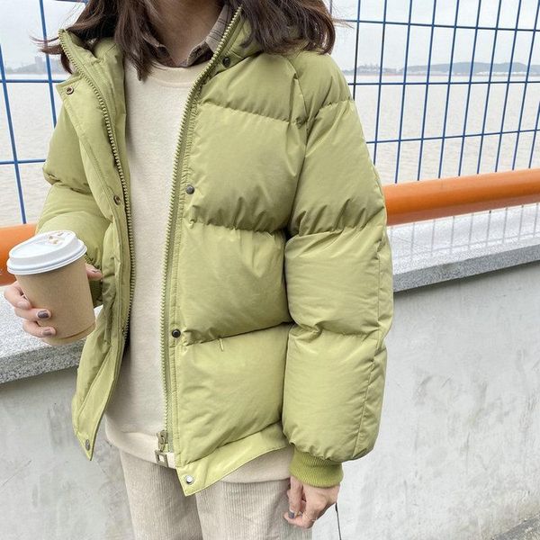 

women's down & parkas women white green navy cotton jacket winter stand collar loose coat female warm short snow outwear clothes, Black