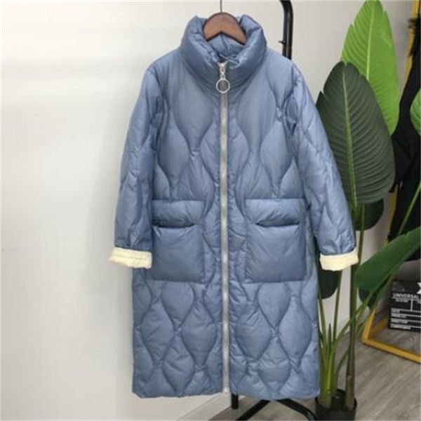 

2021 women's coats new women to wind-proof white long down parka female winter coat ah44, Black