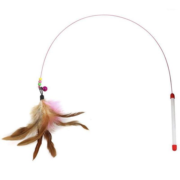 

cats bouncy rod with bell and feathers 36in - playing toys for cats1