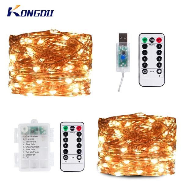 

светодиодные строки свет рождества фея свет usb батарейках удаленного garland медный провод водить свет для венчания декор партии 10m 20m кп