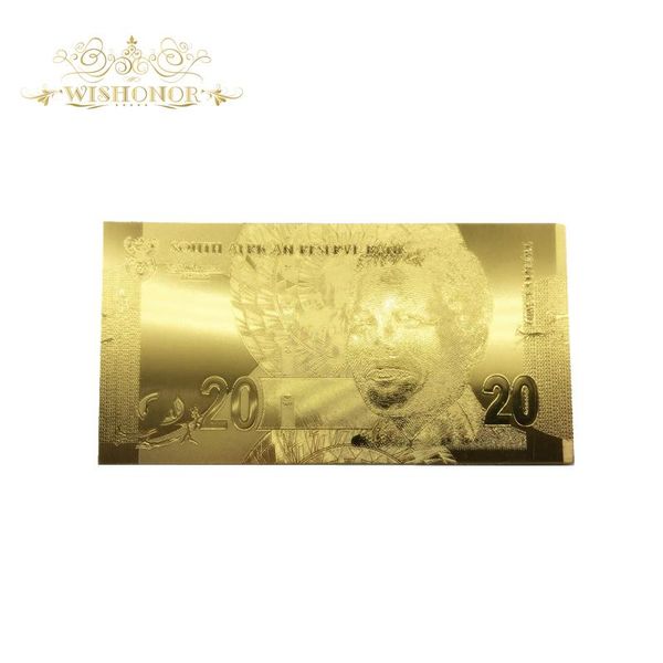 

souvenir gifts 10pcs lot 24k gold south africa banknote 20 rand banknote fake money for collection sqceum pingtoy