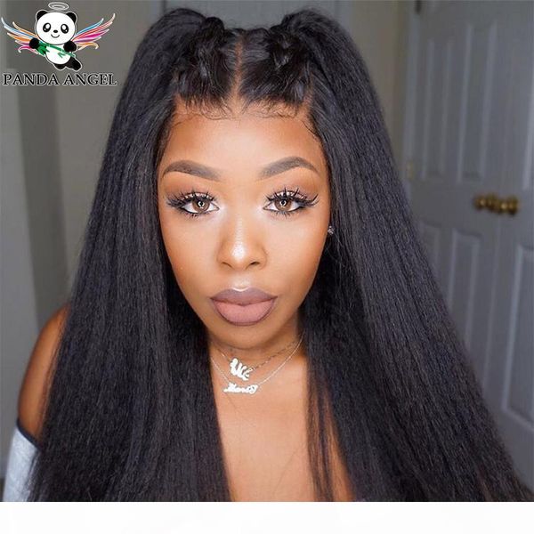 

13*4 malaysian kinky straight lace front wigs human hair for black women 150% pre plucked remy human hair lace front wigs panda