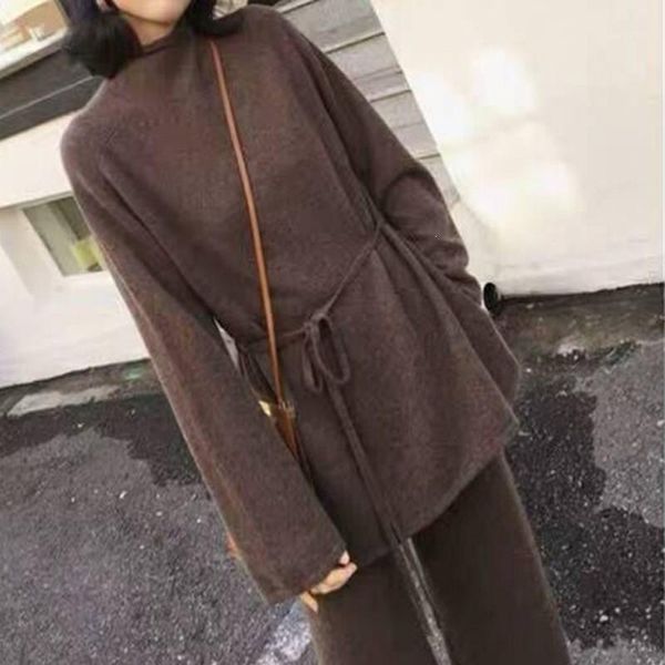 

turtleneck sweater and knit long pant suits plus size office lady pullover trousers sets sweater solid winter knitted sets1, White