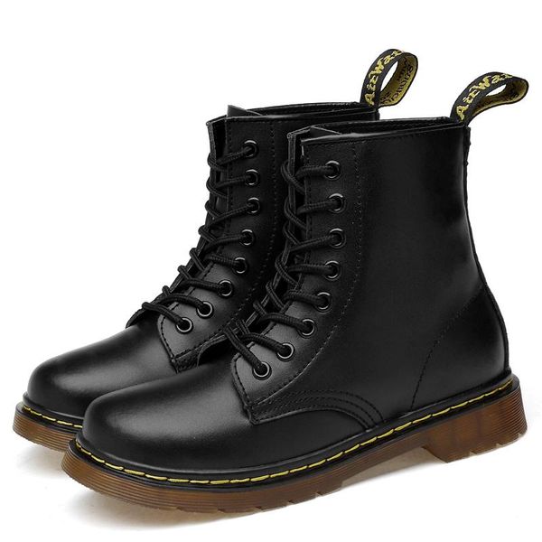 

new autumn ladies classic lace up women's boots, retro fashion leather ankle boots, martin boots, Black