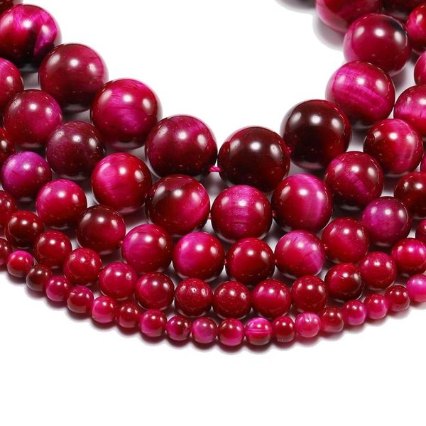

1strand lot 4 6 8 10 12mm natural stone rose red tiger eye agat round beads loose spacer bead for jewelry making h wmttdm
