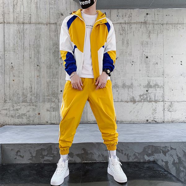 

two piece casual set men's new spring autumn mens designer polyester tracksuits winter sweatsuit hoodies sports suits hh50tz 201109, Gray