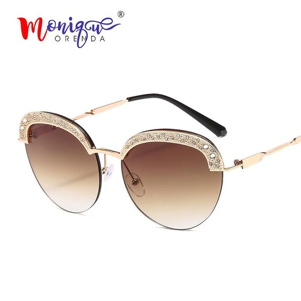 

sunglasses 2021 round fashion for women vintage gradient sun glasses luxury men eyewear uv400 lentes de sol, White;black
