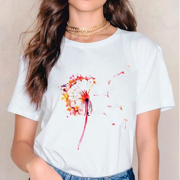 

women female tee plant watercolor fashion printing casual style fashion print lady t shirts womens graphic t shirt shirt, White