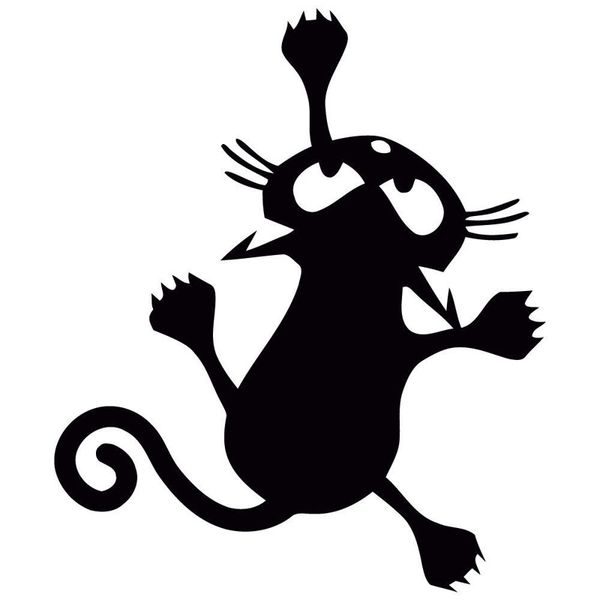 

12*14.2cm cat silhouette vinyl decal stickers bumper car styling decoration accessories black/sliver c6-0314