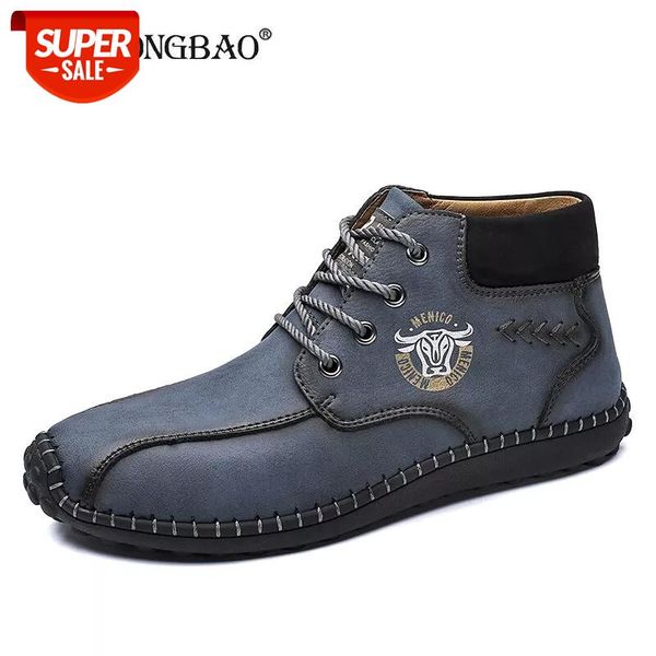 

winter men's boots thick plush warm men snow boots men ankle leather outdoor man motorcycle zapatillas hombre 38-48 #cg3j