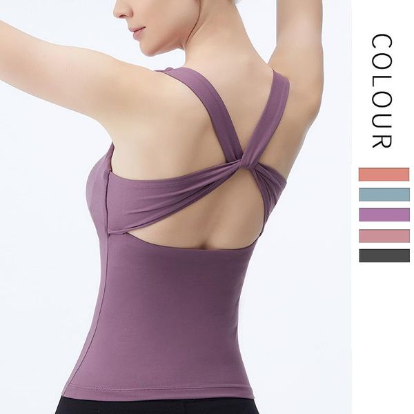 

gym clothing seamless yoga women chest pad cross breathable quick-drying beautiful back sports fitness wear sportswear female, White;black