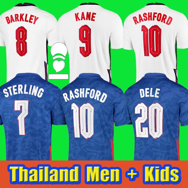 

2020 2021 soccer jersey kane sterling vardy rashford dele 20 21 national teams football shirt men + kids kit uniforms, Black;yellow