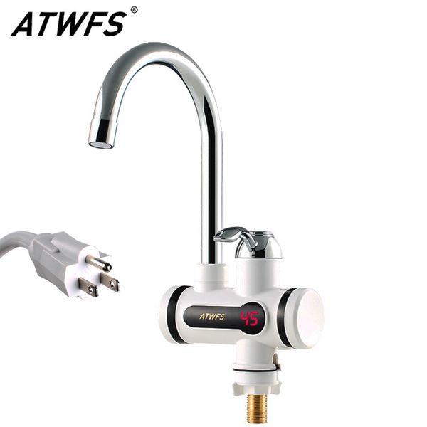 

atwfs 110v 2500w проточный водонагреватель кран водонагреватели горячей и холодной для кухни instant tankless electric tap отопление