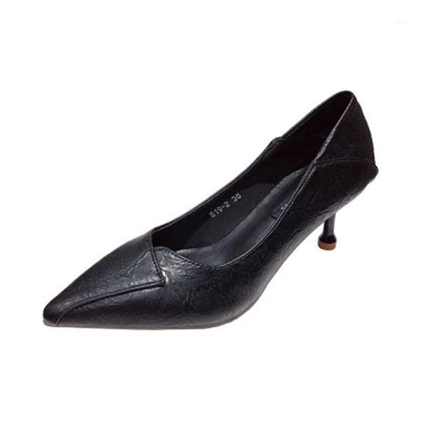 

dress shoes 2021 summer simple and fashionable pointed toe solid color high heels stiletto pumps1, Black