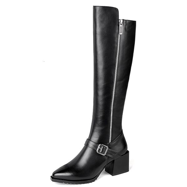 

women 2021 at the knee-high shoes size 22-26 in length autumn and winter ladies beside long boots m7uo, Black