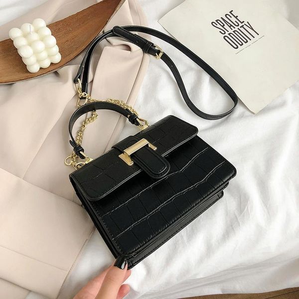 

stone pattern pu leather shoulder bags for women 2020 lock designer simple crossbody bag female travel handbags sac a main