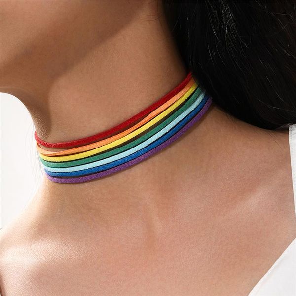 

small fresh colorful velvet choker necklaces for women girls punk gothic pendant necklace cute jewelry gifts, Golden;silver