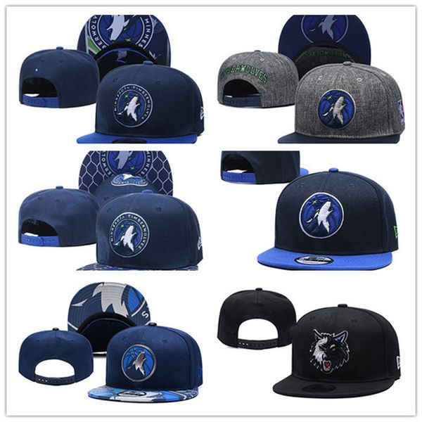 

minnesota timberwolves men women kid cap 2020 new era official team color 9fifty snapback adjustable basketball hat blue, Black