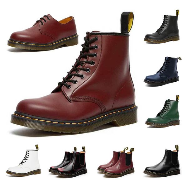 

new autumn winter men women booties snow ankle martin boots female smooth hight short white red lady leather shoes eur 36-44