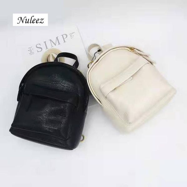 

nuleez genuine cowhide leather crocodile backpack multi-use bag women cute fashion bag popular and match-able black white
