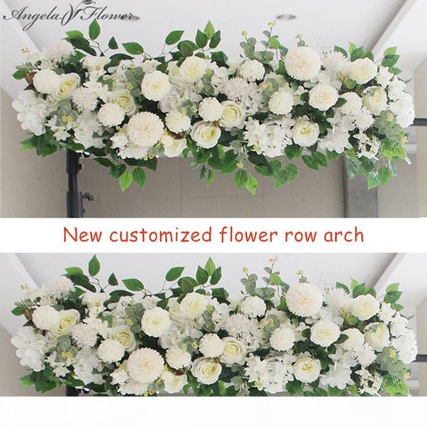 

50 100cm diy wedding flower wall arrangement supplies silk peonies rose artificial flower row decor wedding iron arch backdrop