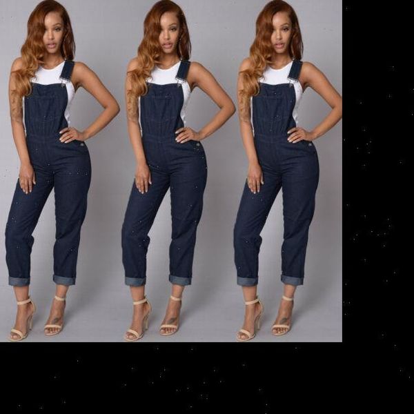 

women fashion denim jumpsuit romper long trousers overalls straps jumpsuit autumn feme casual loose trousers drop shipping, Black;white