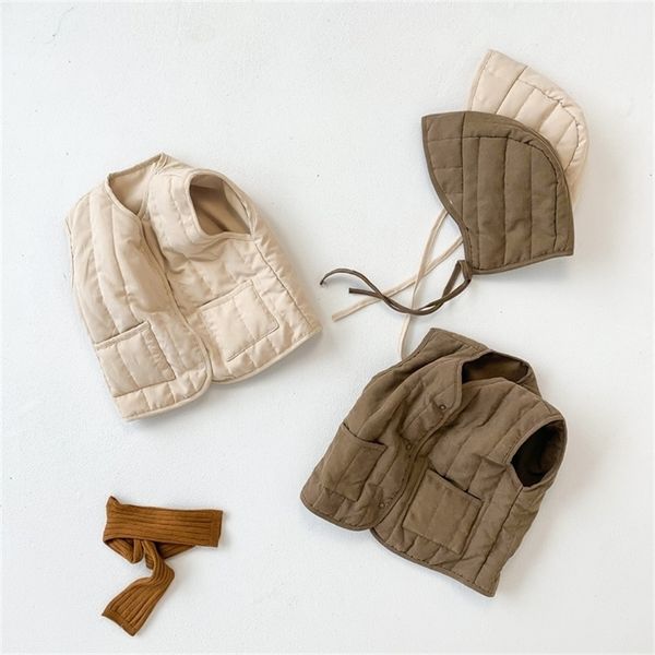 

children's winter solid color baby cotton-padded vest children's cotton vest girls winter clothes 201106, Camo