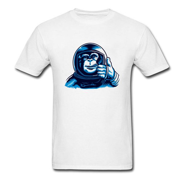 

print space monkey thumbs up white novelty cartoon spaceman astronaut short sleeve funny sport hooded sweatshirt hoodie t shirt