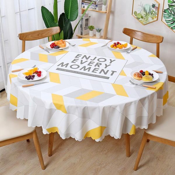 

2021 new waterproof table cloth pvc plastic round table cloth pastoral kitchen tablecloth oilproof waterproof covers mats