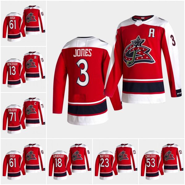

columbus blue jacket 2021 reverse retro jersey nick foligno cam atkinson sergei bobrovsky brandon saad scott hartnell seth jones jerseys, Black