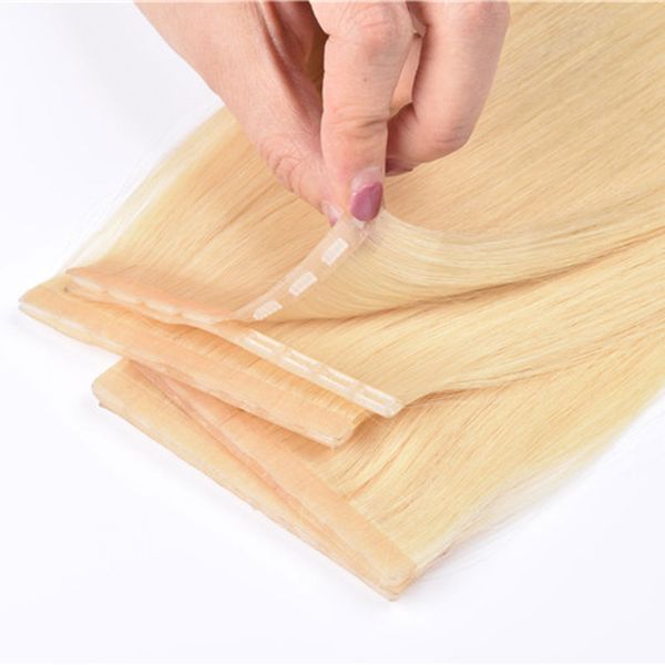 

snap tape raw hair extension clip in button pu fastener weft european human remy hair, Black