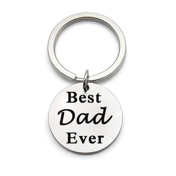 

keychains family keychain man round key chain women letter ring for pants kids dad ever pendant holder fashion brelok, Silver