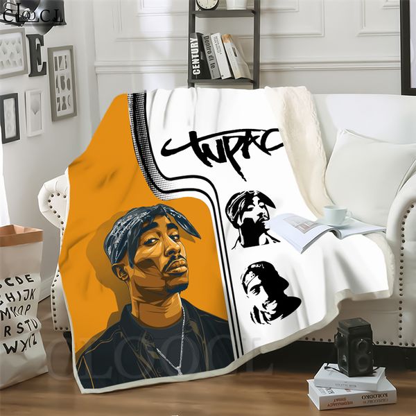 

cloocl rap star 2pac 3d print street style air conditioning blanket sofa teens bedding throw blankets plush quilt