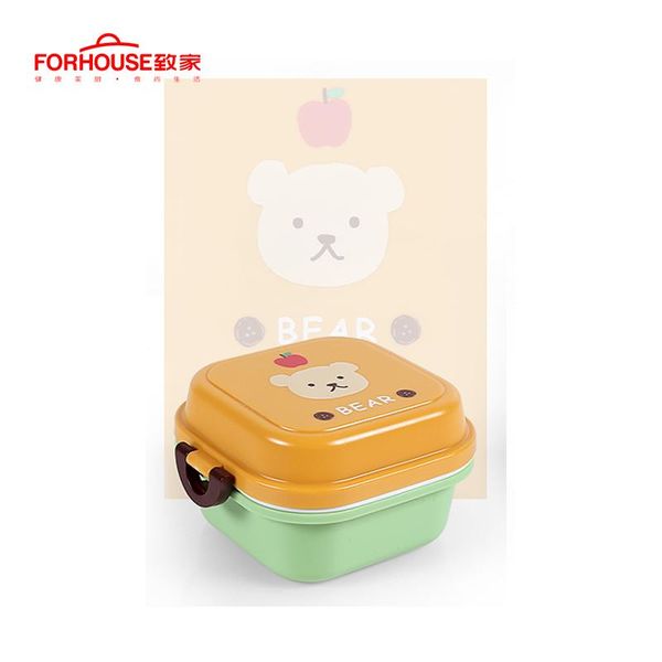 

двухслойный обед boxs food фрукты контейнер для хранения портативный bento box утечки для детей bbyapx packing2010