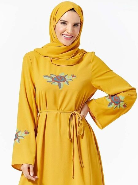 

women muslim fashion islamic dresses dubai abaya petite fille dress kaftan turkey caftan arabe moroccan style (no scarf)1, Red